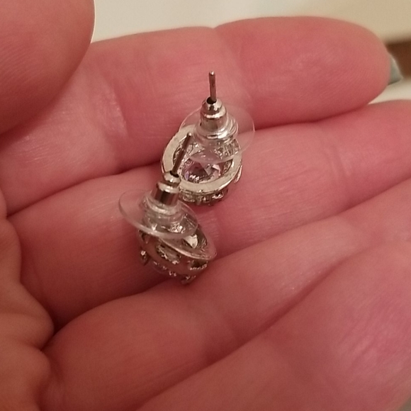 🎁18 k White GoldPlatedCrystalZircon InlaidEarrings - Picture 10 of 11